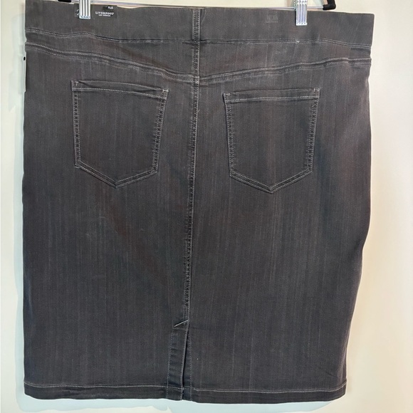 Liverpool Los Angeles Zora Denim Knit Pencil Skirt Dark Grey 24W - Picture 3 of 15